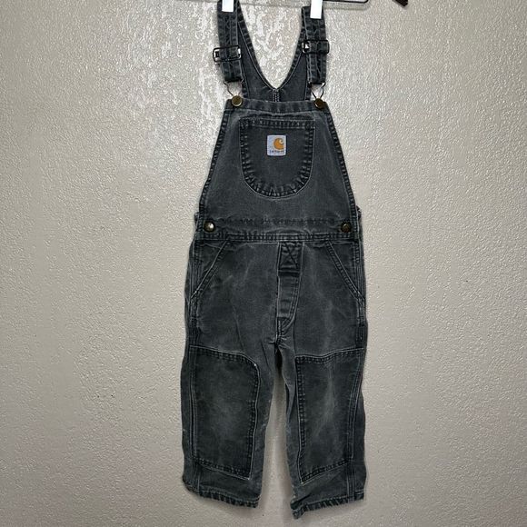 VTG Carhartt Overalls Size 5T Toddlers MOSS Green - Picture 2 of 7